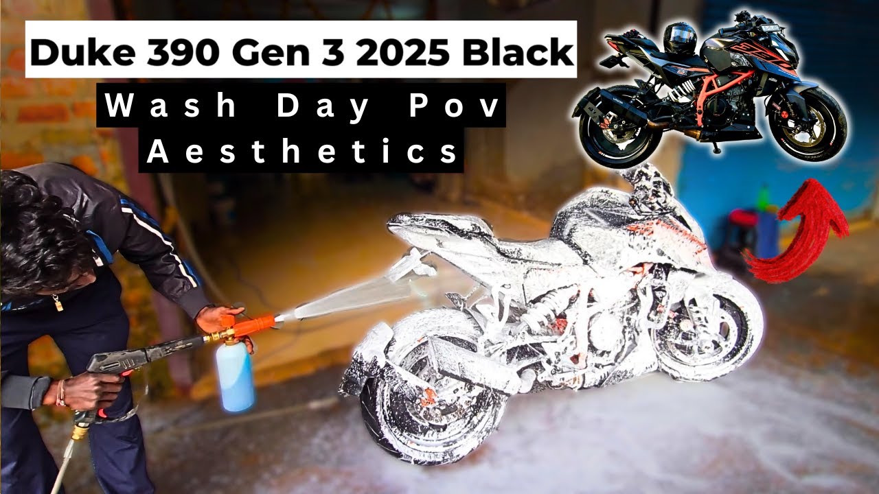 Washing My Duke 390 Gen 3 Black | POV + Aesthetic Vlog