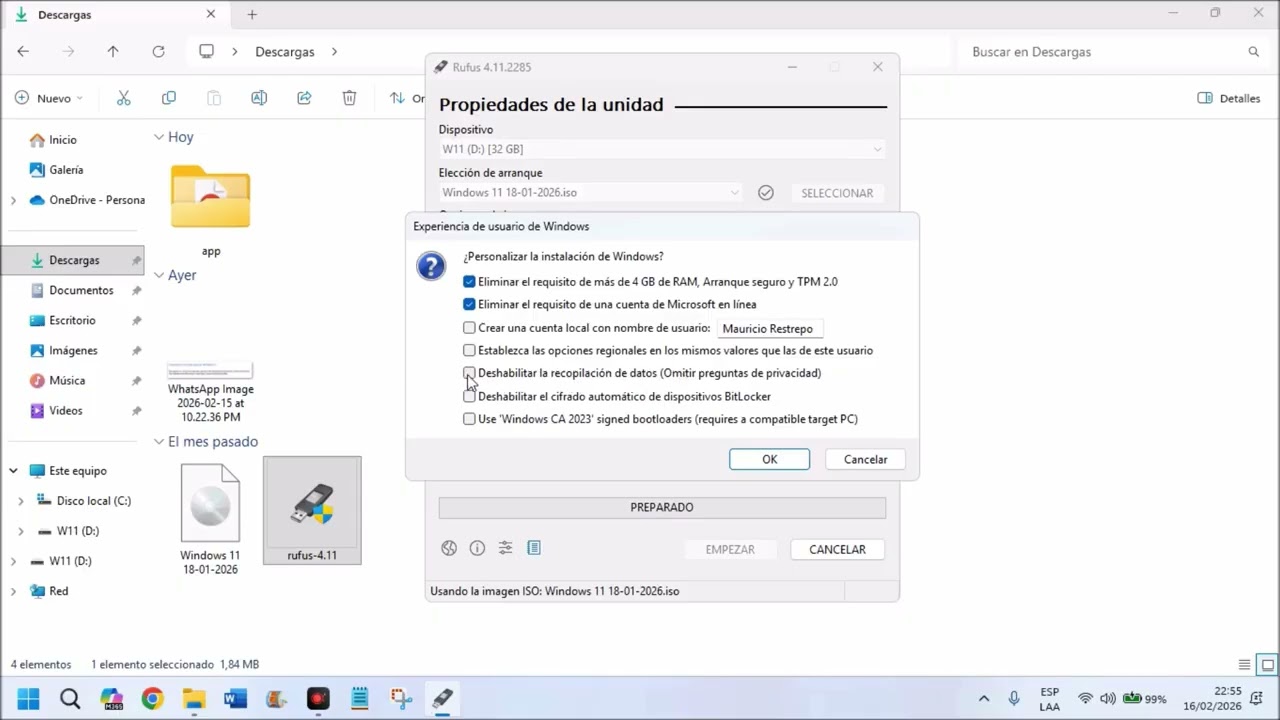 BOOTEAR USB CON WINDOWS 11 PARA EQUIPOS NO COMPATIBLES FÁCIL Y RÁPIDO