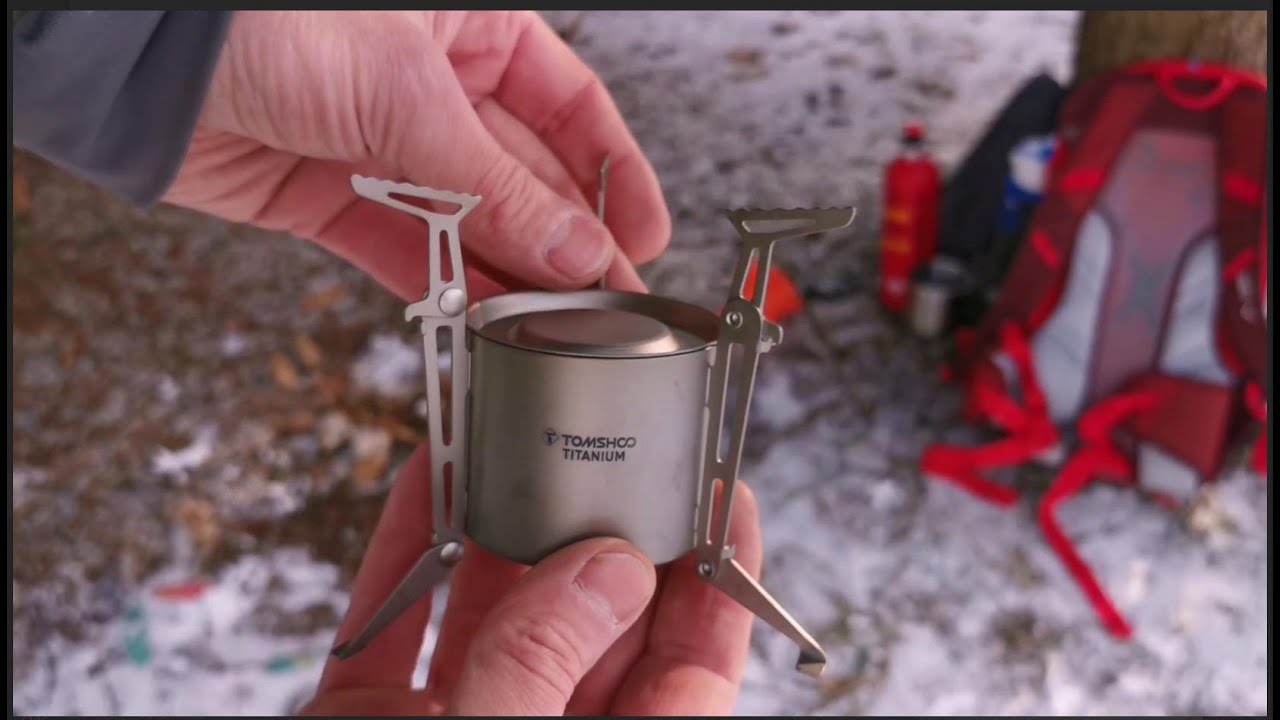 Palnik alkoholowy kuchenka TOMSHOO Titanium/ Test w zimowych warunkach