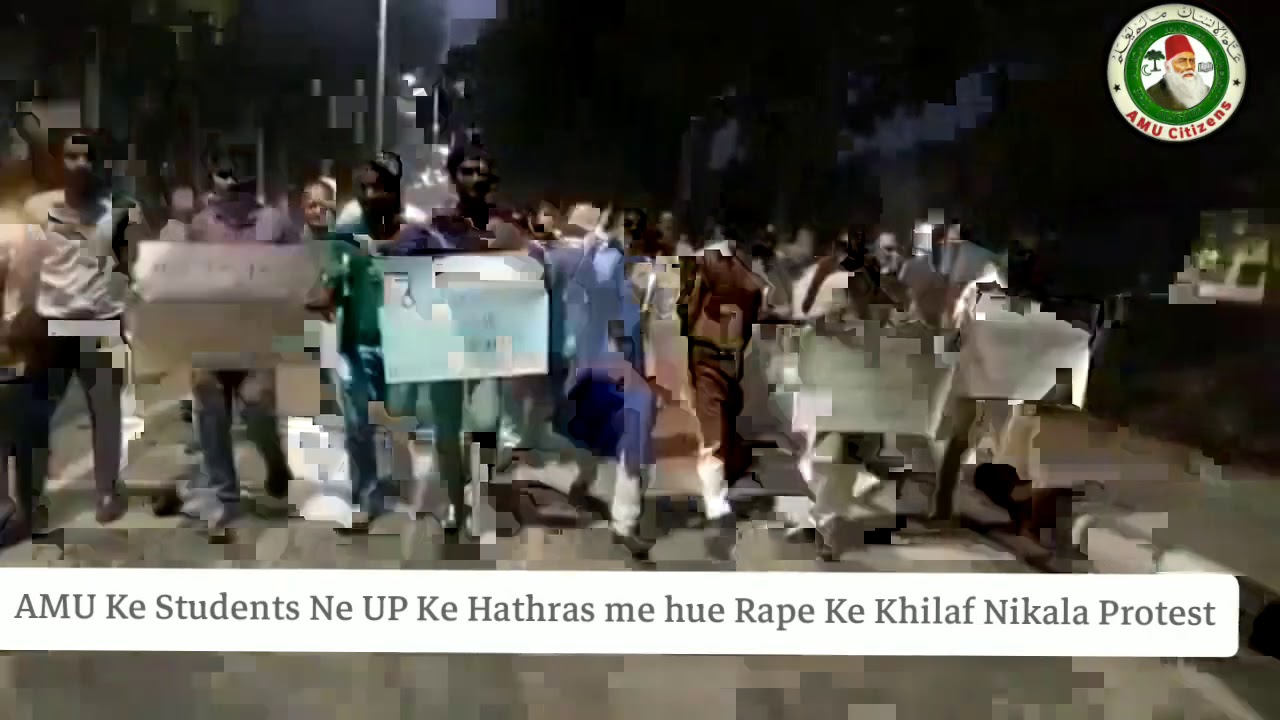 Protest Against Hathras Rape at Aligarh Muslim University, #JusticeForManishaValmiki