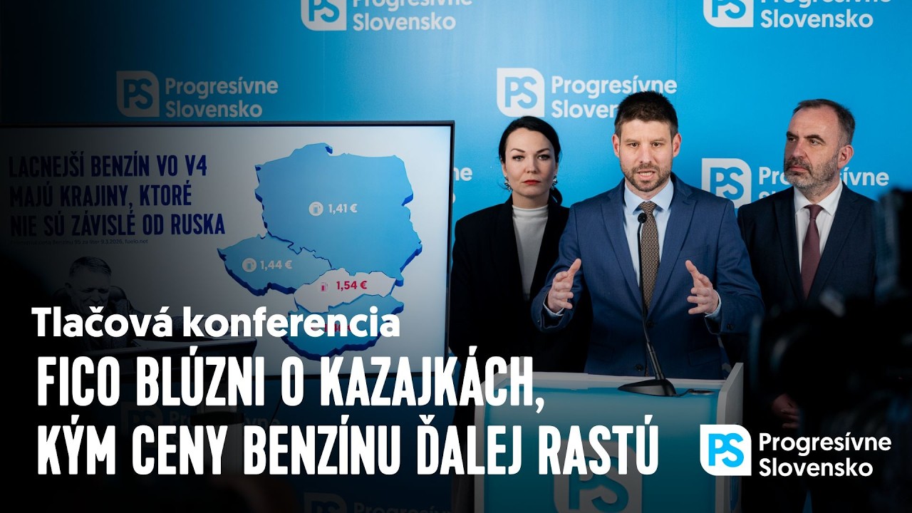 Fico blúzni o kazajkách, kým ceny benzínu ďalej rastú | Tlačová konferencia PS, 10. marec 2026