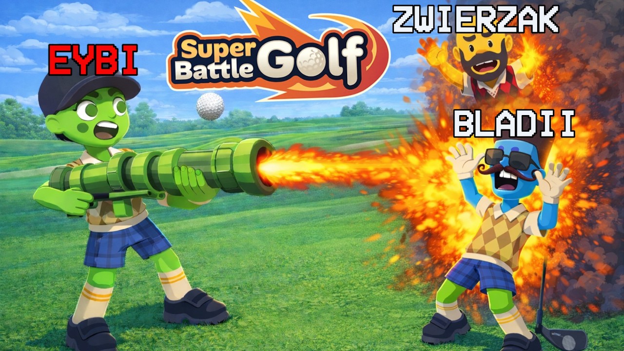 SZEŚĆ OSÓB JEDEN DOŁEK ALE DODALIŚMY BAZUKI XD | SUPER BATTLE GOLF