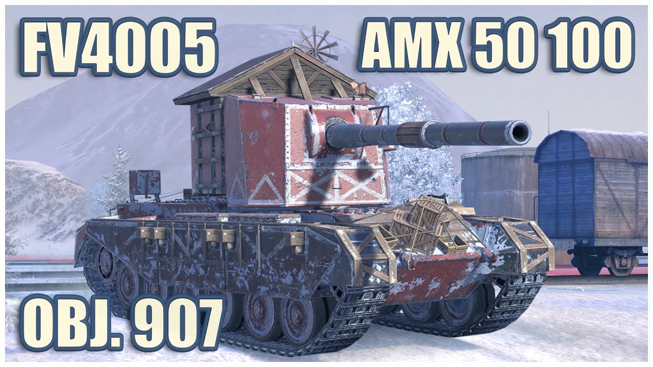 FV4005, Объект 907 & AMX 50 100 • WoT Blitz Gameplay