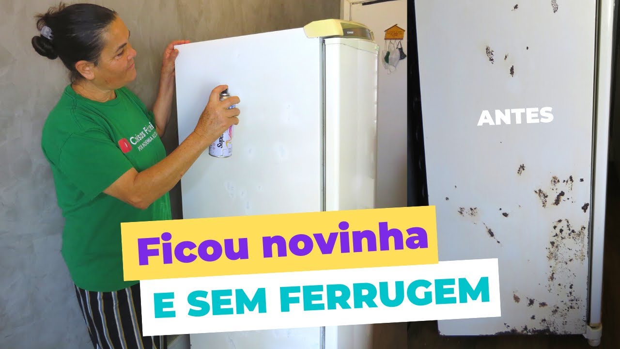 SALVEI A GELADEIRA ENFERRUJADA 🤩 veja como pintar a geladeira em casa | Coisas Fáceis
