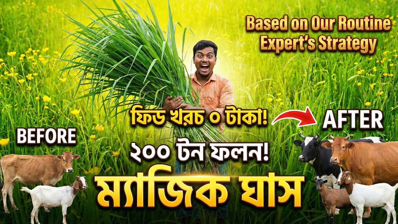 ছাগল ও গরুর খামার বাঁচাতে এই ৫টি ঘাসই শেষ ভরসা! 😱 দানাদার খাবার আর কিনব না | High Protein Grass 2026