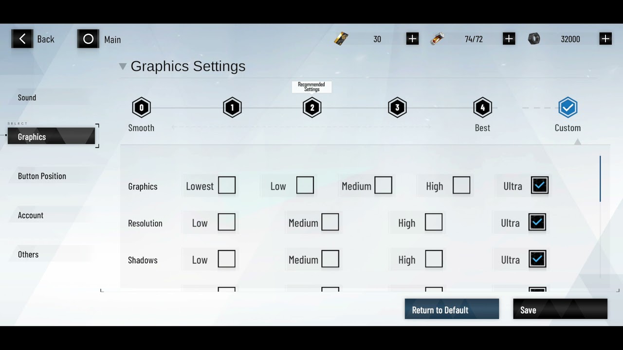 Ponishing gray raven Graphics settings