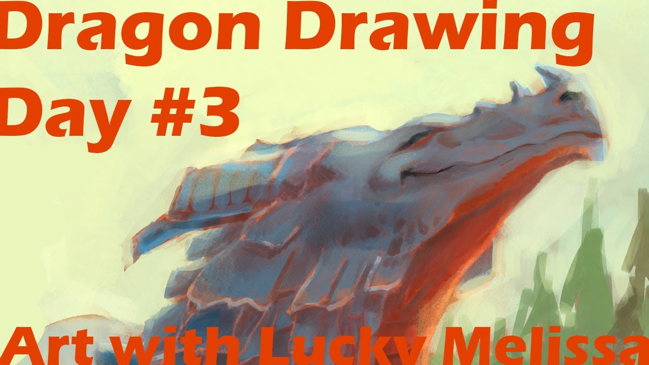 Cozy Dragon Drawing Day 3 - Art with Lucky Melissa