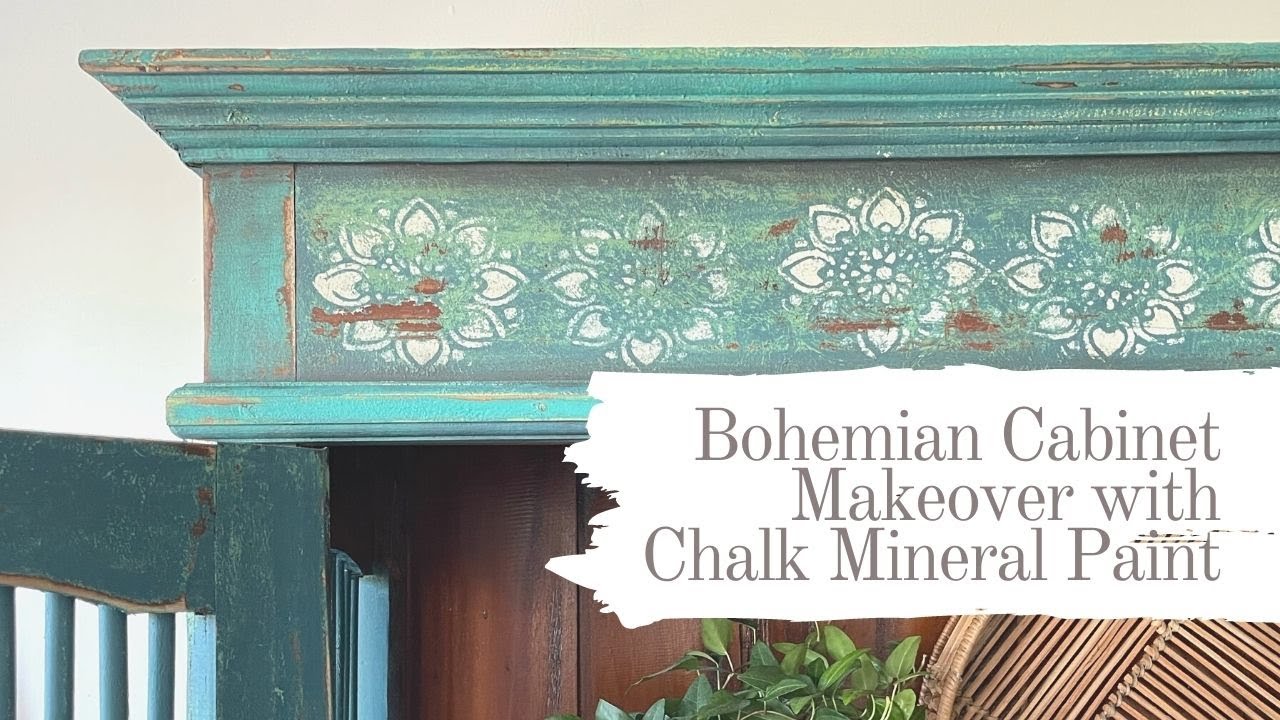 Bohemian Cabinet Makeover with Chalk Mineral Paint