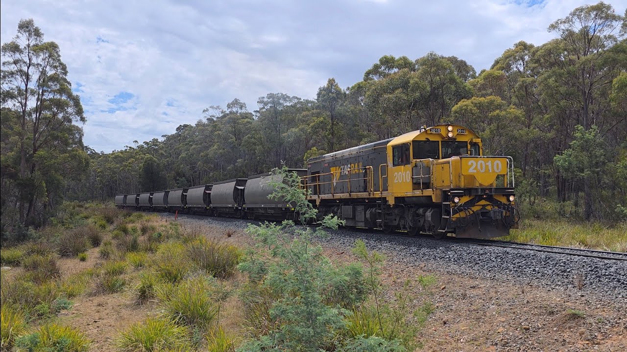 TasRail 2010 #55 train crossing Jollys Road