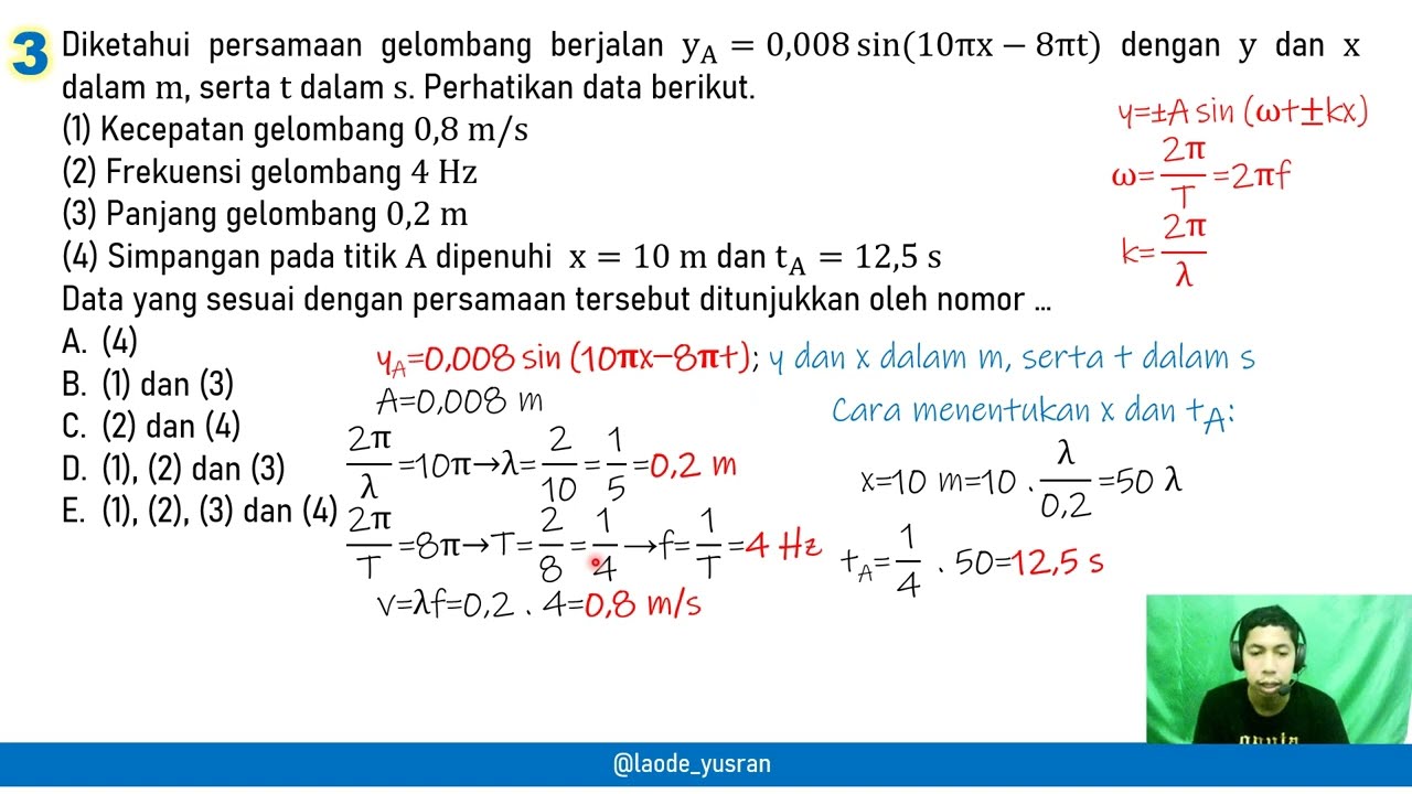Latihan Soal Gelombang Berjalan | Kelas XI