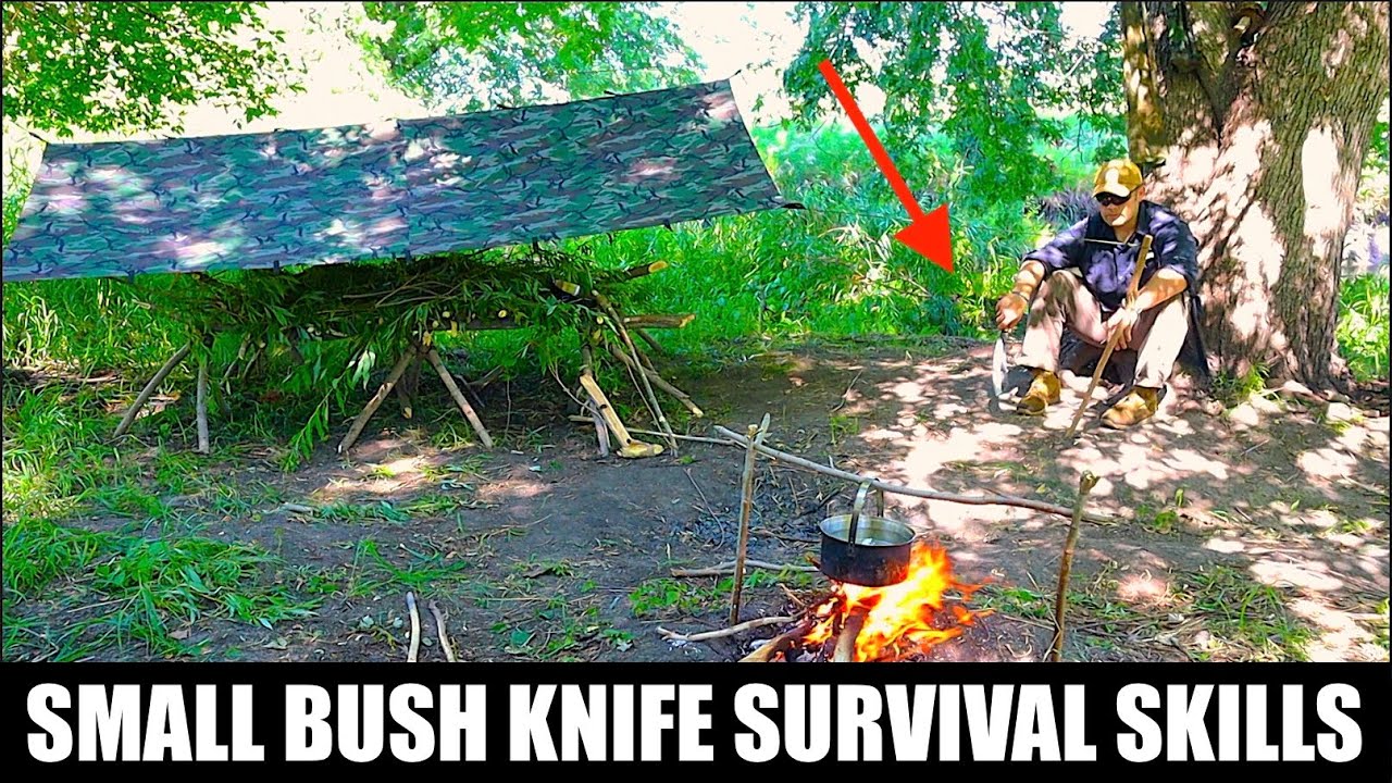 Small Bush Knife Wilderness Survival Skills! How to do Basic Survival with a Medium Knife!