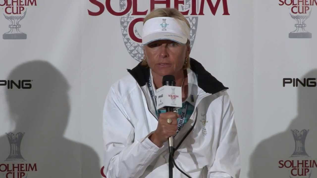 European Captain Liselotte Neumann - Saturday night at the 2013 Solheim Cup