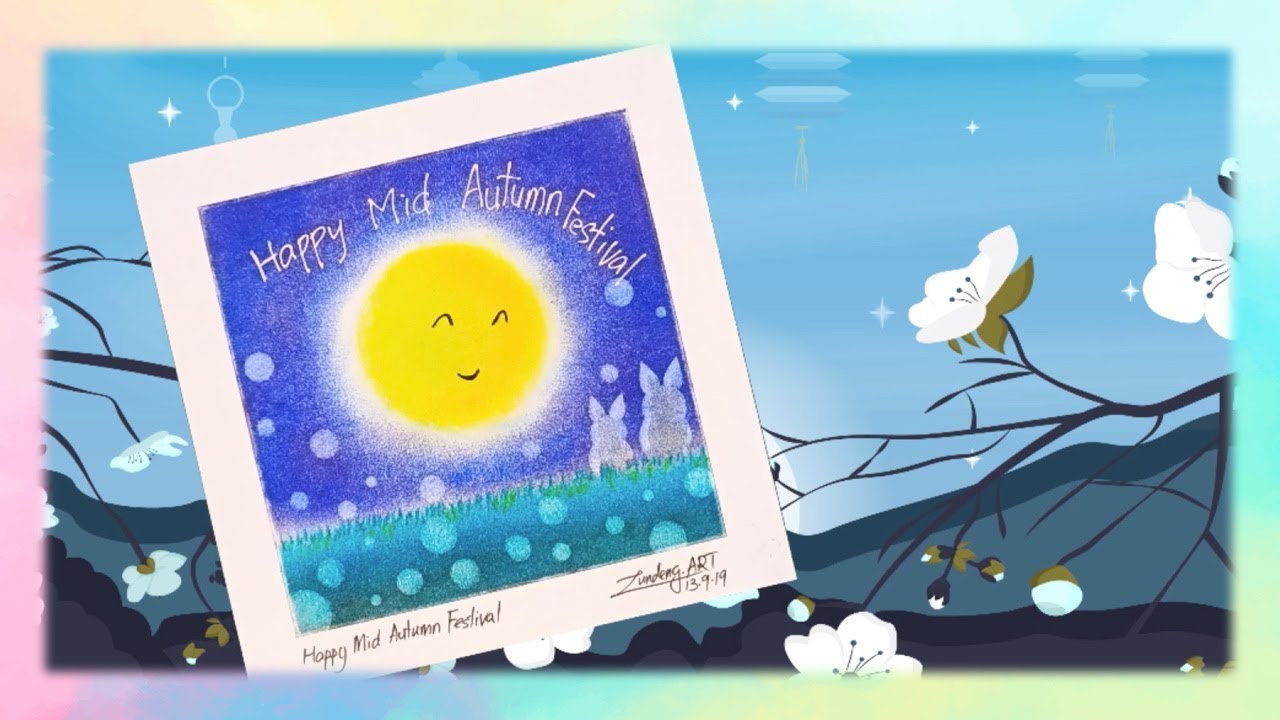 Soft Pastel Nagomi Art - Mid Autumn Festival -  Japan Pastel Nagomi Art Speed painting Demo