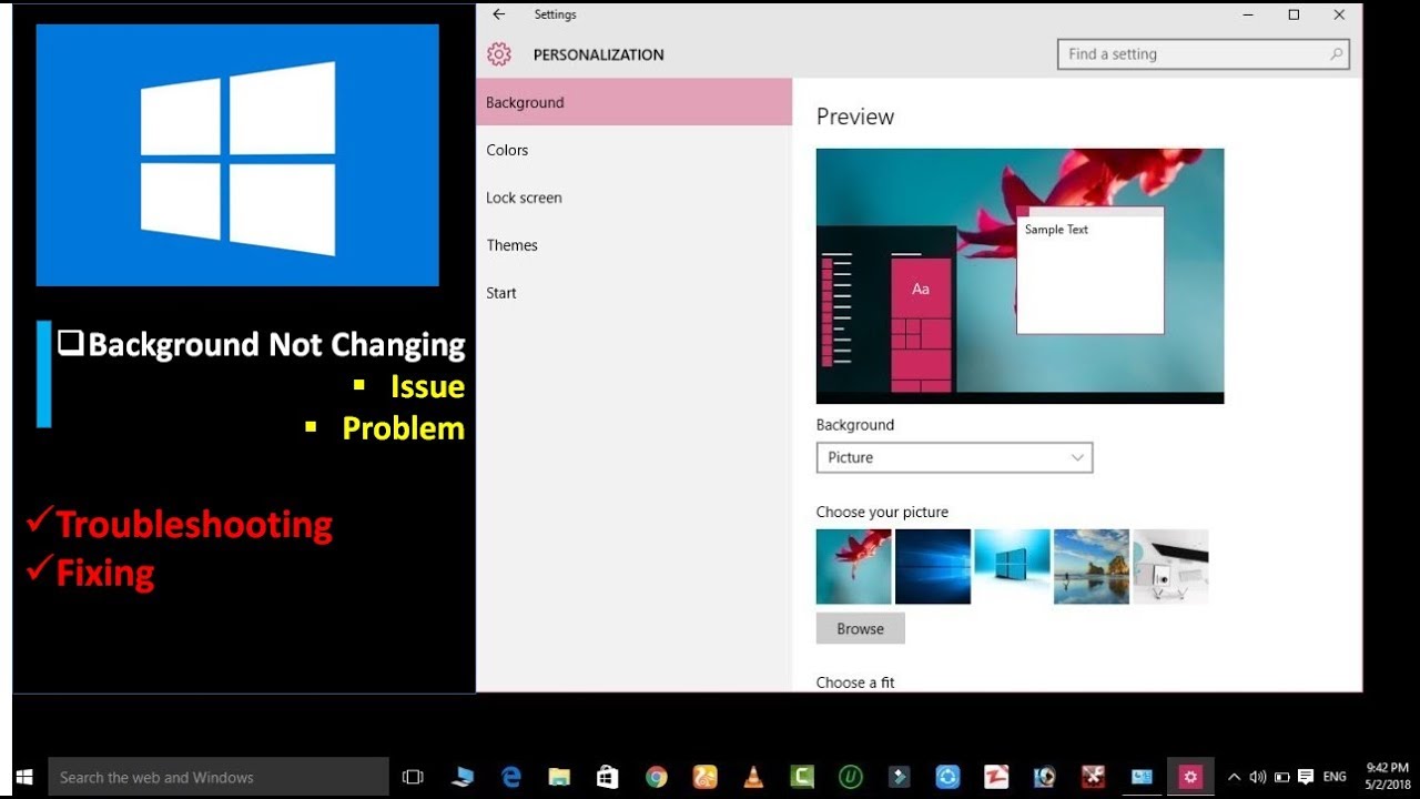 Fix Can&rsquo;t Change Desktop Background Issue Windows 10