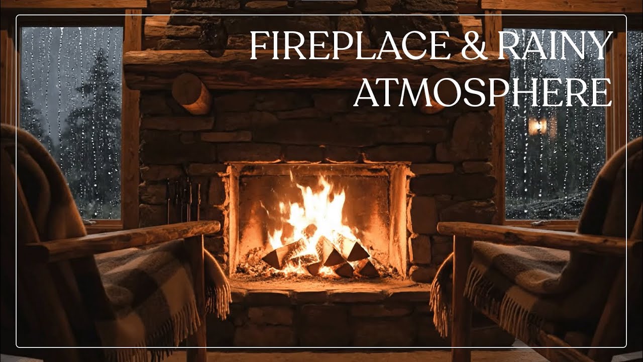 Fall Asleep Fast | Fireplace & Rain Ambience