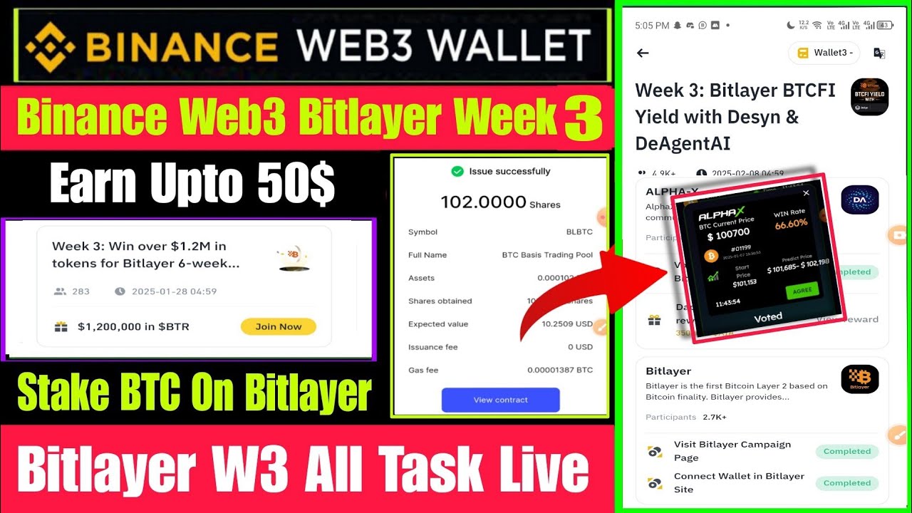 Binance Bitlayer BTCFI Web3 Airdrop | Win $1.2M Token In Bitlayer | Binance Bitlayer Week 3 Airdrop