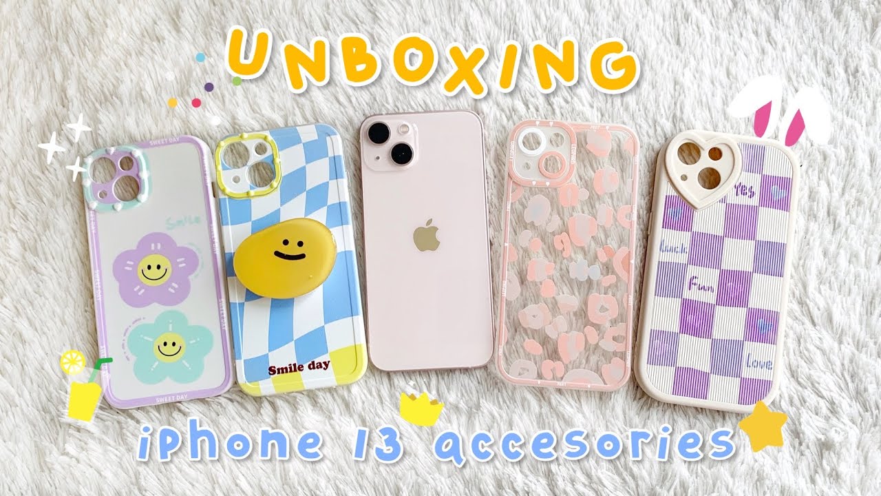 Shopee Haul: unboxing iPhone 13 accesories ~ cute cases🌙💜