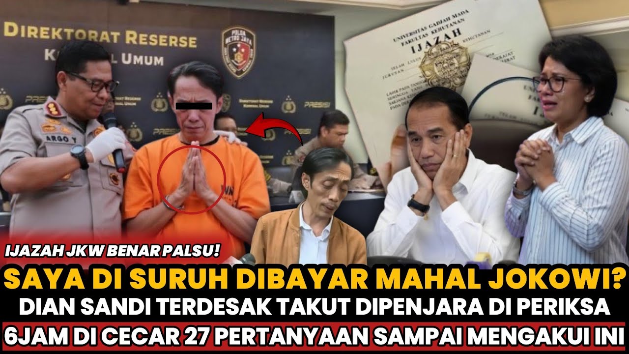 TAKUT DI PENJARA❗DIAN SANDI AKHIRNYA TERPOJOK MENGAKU DIBAYAR MAHAL JOKOWI❗IJAZAH BENAR PALSU‼️