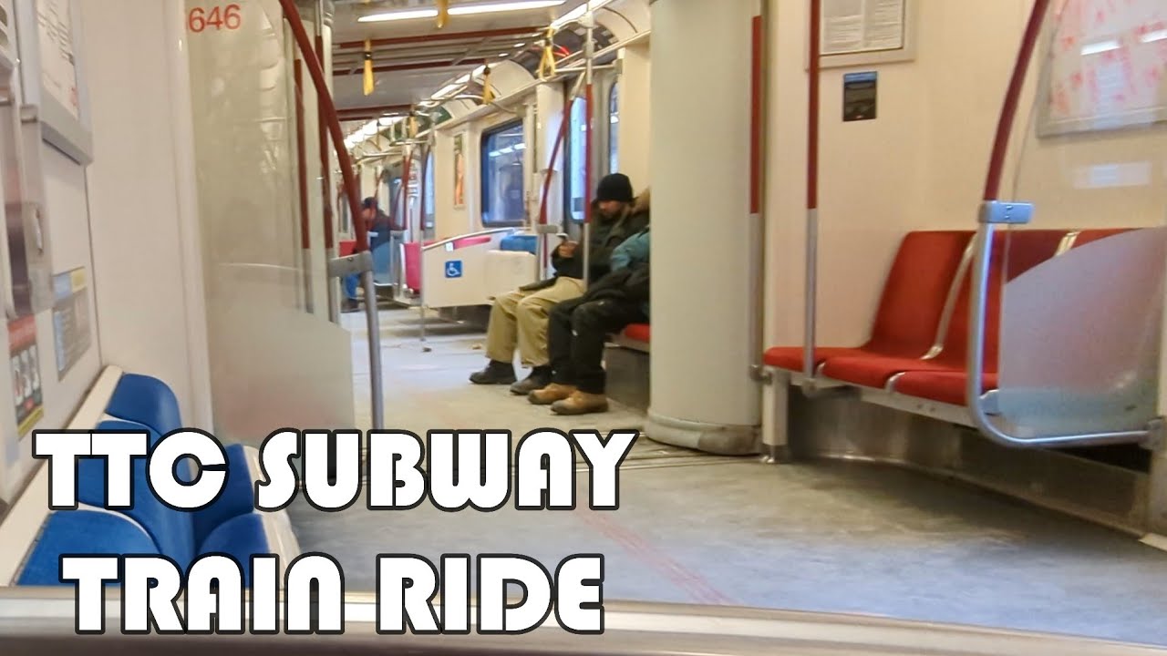 TTC Subway Train Ride on Line 1 from College Station To Davisville Station