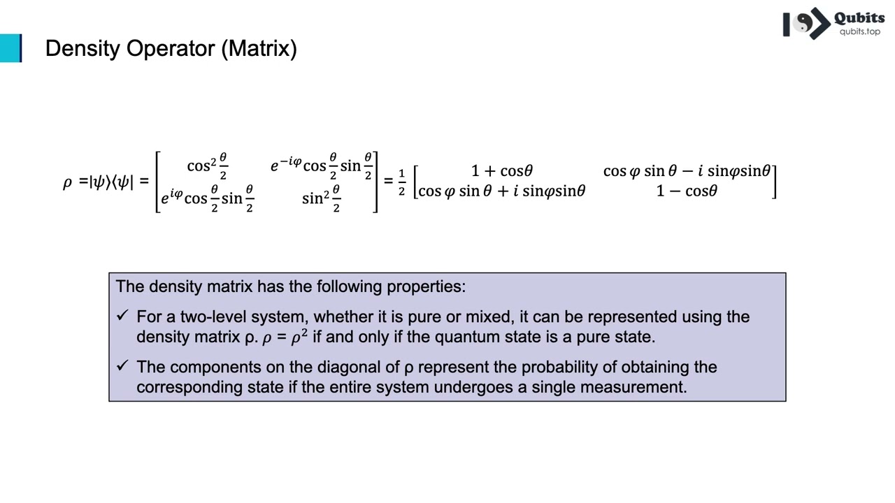 Section 6 Rotation Logic Gates for Single Qubit - Lecture 3 Density Operator Matrix