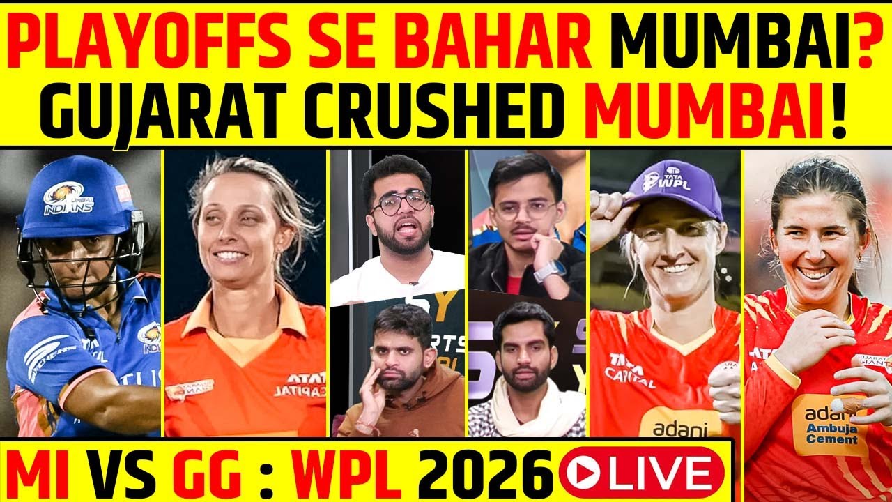 🔴DO OR DIE FOR MUMBAI INDIANS, GUJARAT OR MUMBAI KAUN JAYEGA PLAYOFFS: MI VS GG WPL LIVE #wpl2026