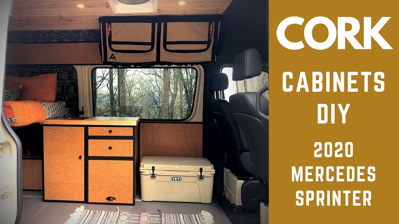 How To Build Cork Cabinet and Drawers in Mercedes Sprinter Camper Van | TIMELAPSE