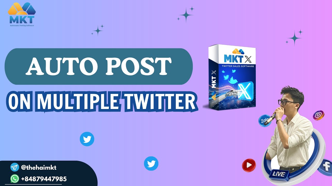 Auto Post On Multiple Twitter | MKT X