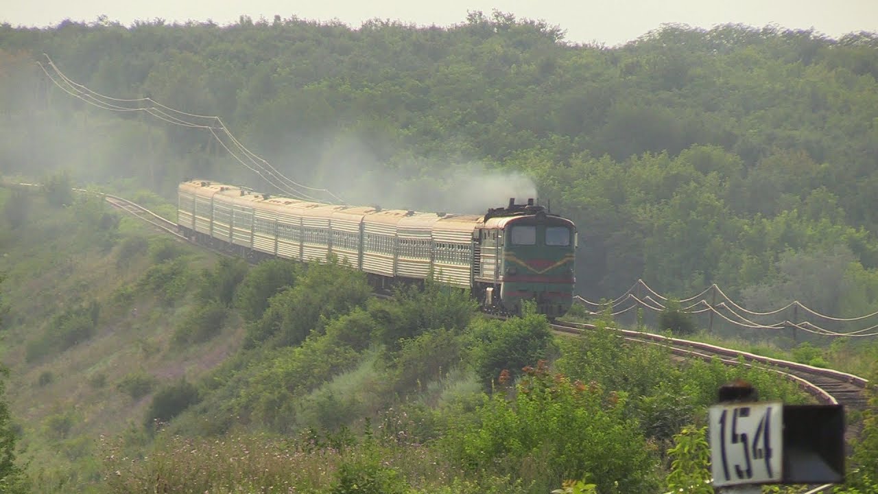 Тепловоз 2ТЭ10Л-2080А близ о.п. 154 км / 2TE10L-2080A near 154 km stop