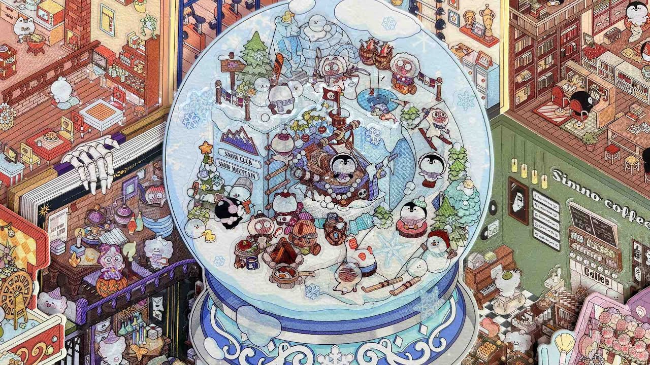 [ASMR] Create a SNOWFLAKE CRYSTAL BALL with stickers