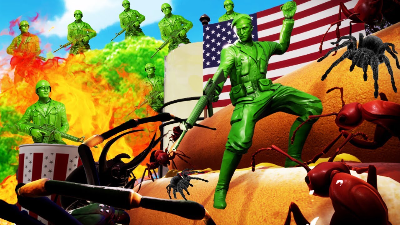 INSECTOS GIGANTES VS SOLDADOS DE JUGUETE | THE MEAN GREENS: PLASTIC WARFARE