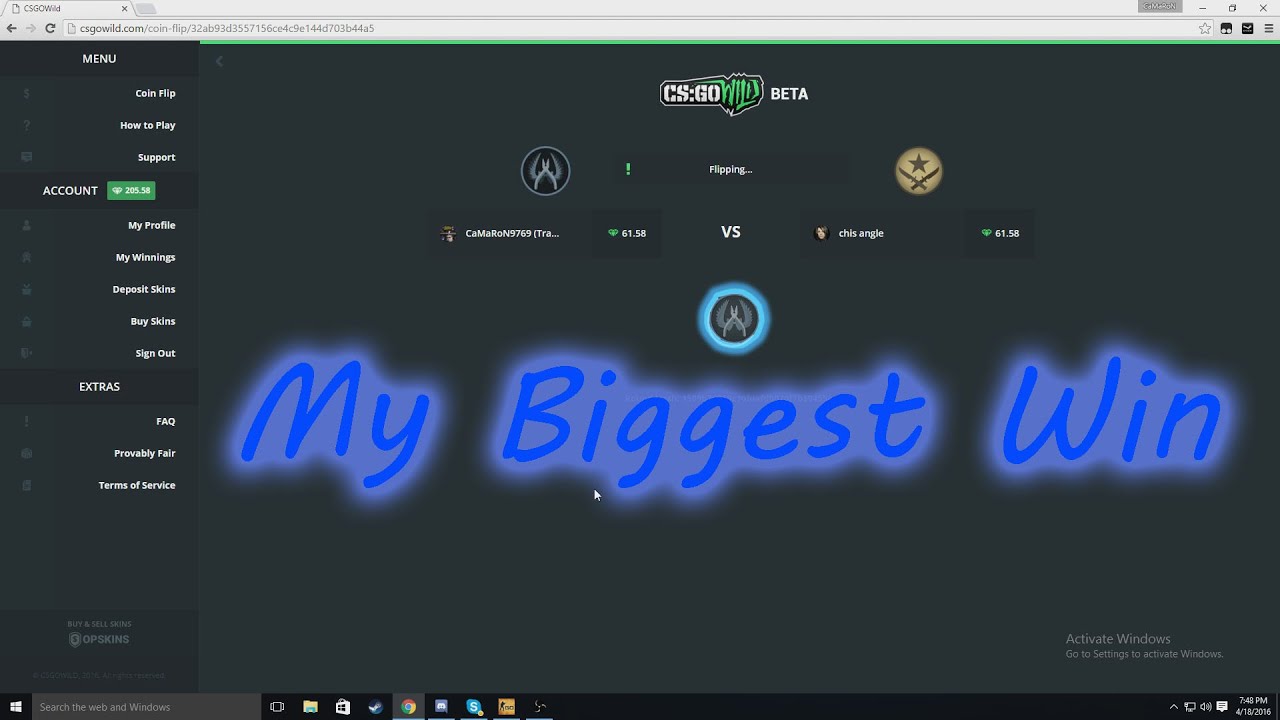 My Biggest Coinflip Ever | CSGOWILD Betting