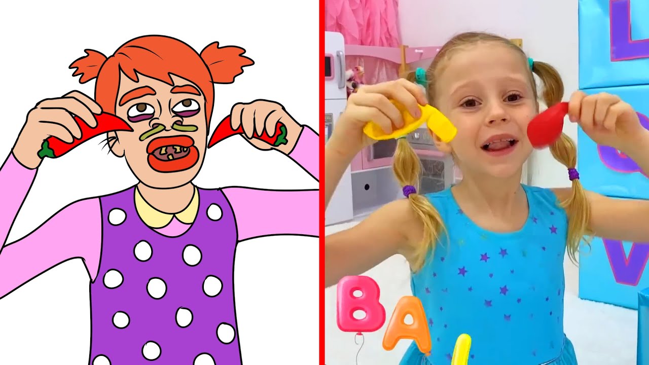 Like Nastya | Nastya Learns English Alphabet with dad x CoComelon style 😂 Funny Drawing Meme