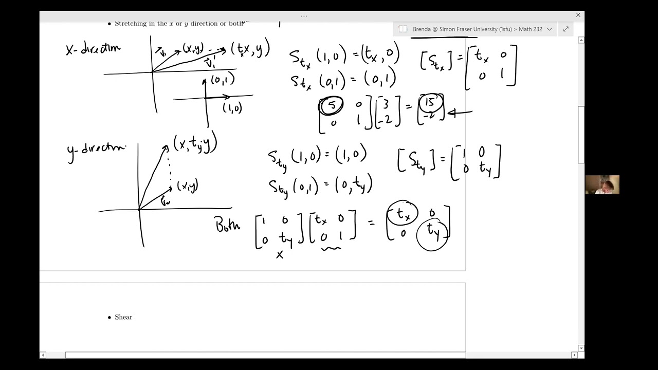 SFU MATH 232 3.3 Geometrical Transformations