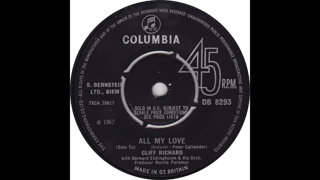 UK New Entry 1967 (264) Cliff Richard - All My Love (Solo Tu)