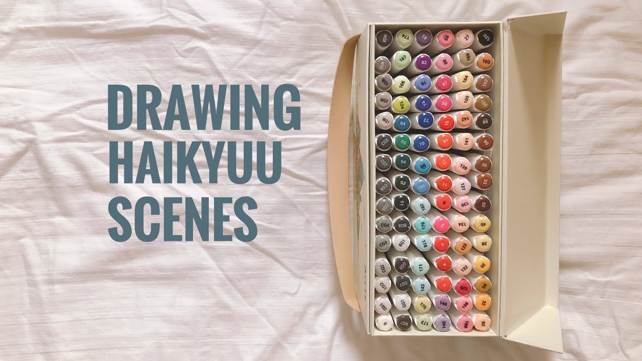 🍊 drawing scenes from haikyuu !! + unboxing new art supplies
