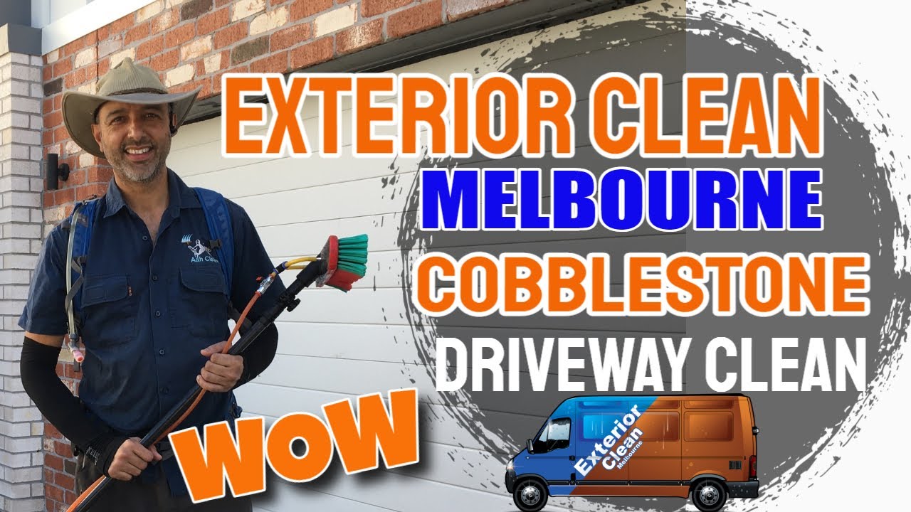 Cobblestone Driveway Clean Heavy Mould Removal - Exterior Clean Melbourne 0416 484 444