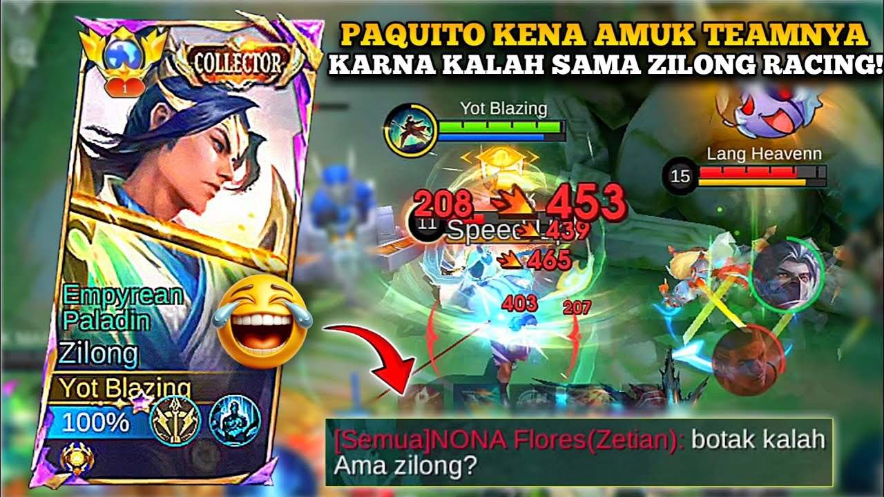 PAQUITO KENA AMOK TEAMNYA KARNA KALAH SMA ZILONG RACING DI EXP!! AUTO KITA BIKIN BOTAK KENA MENTAL!!
