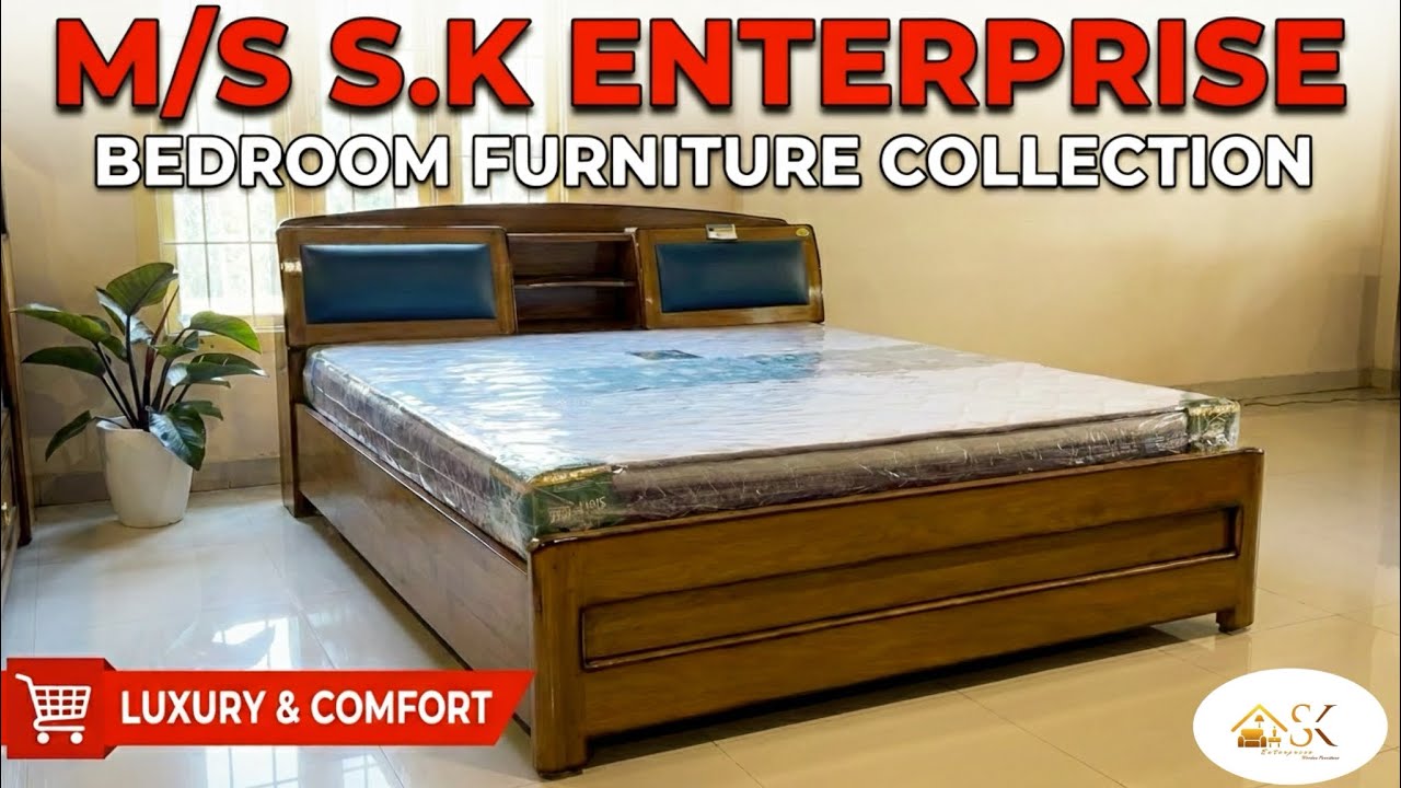 Wooden bed design from SK FURNITURE 