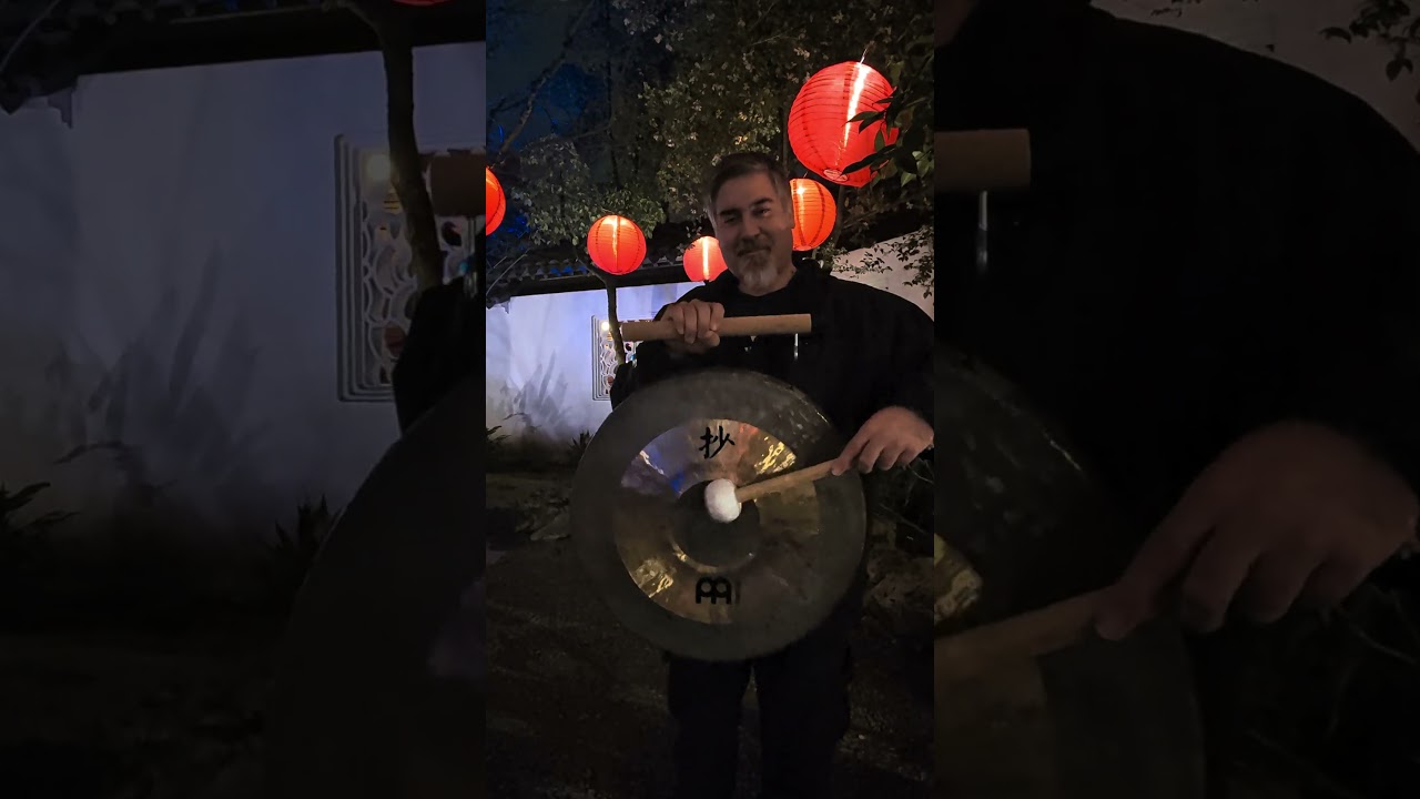 Gong playing at Lan Su Chinese Garden 5
