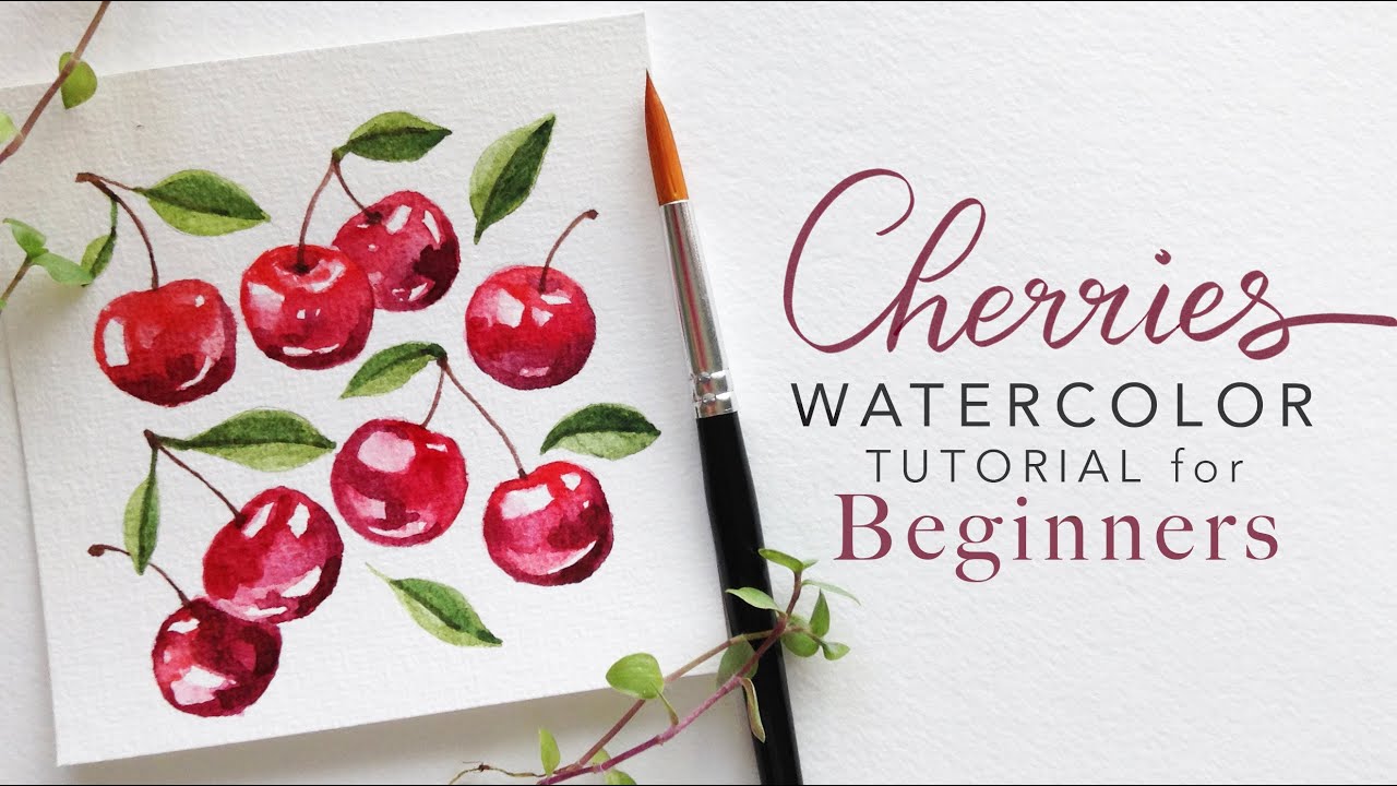 How To Paint Cherries with Watercolors for Beginners
