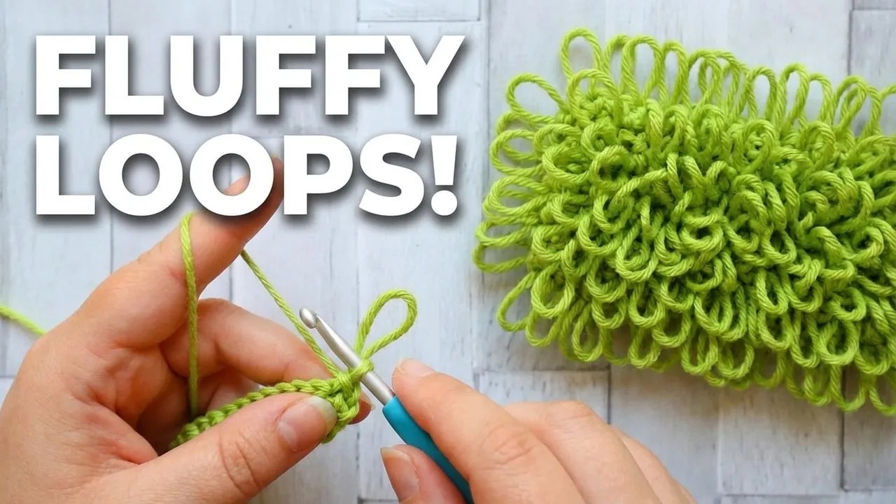 Crochet Loop Stitch for Left Handers | Shag Stitch Technique