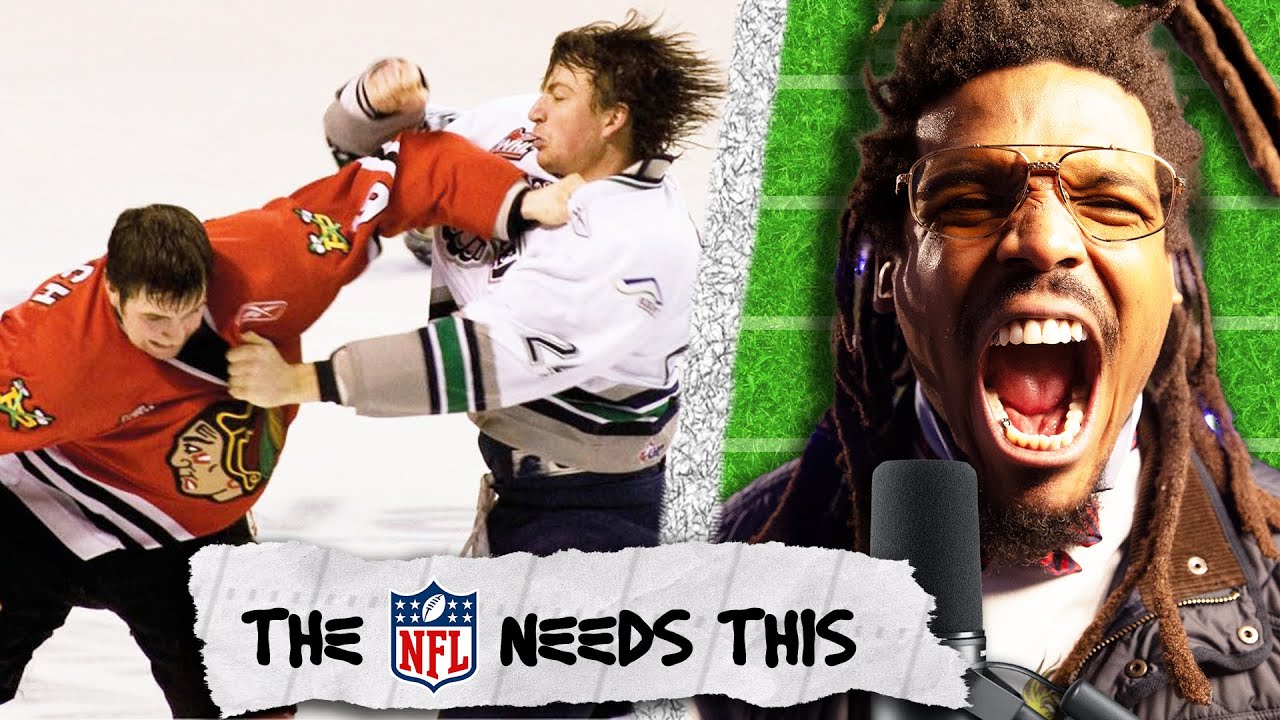 Cam Newton reacts to INSANE Hockey FIGHT | THE NFL NEEDS THIS ASAP