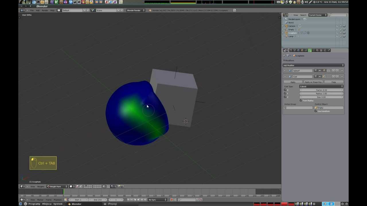 Polski Kurs Blendera: Modyfikator cast