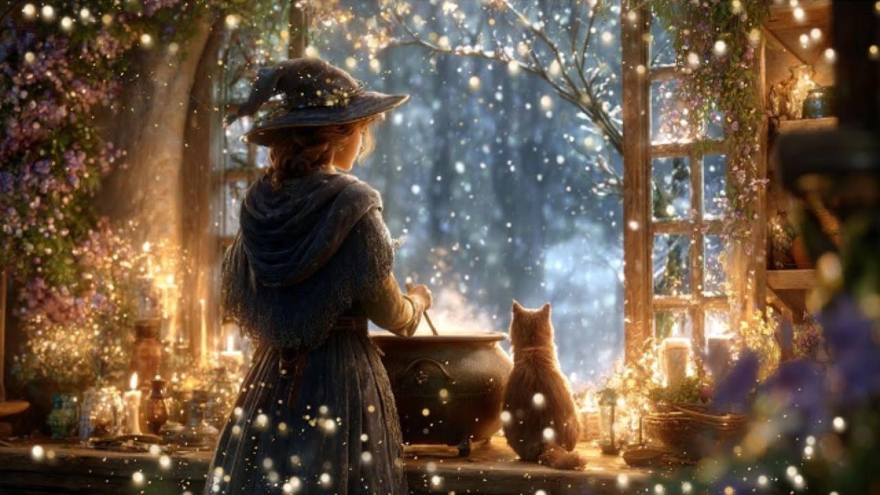 ASMR Witch Kitchen Winter Dream ❄️ Cozy Fantasy Ambience for Sleep & Relaxation