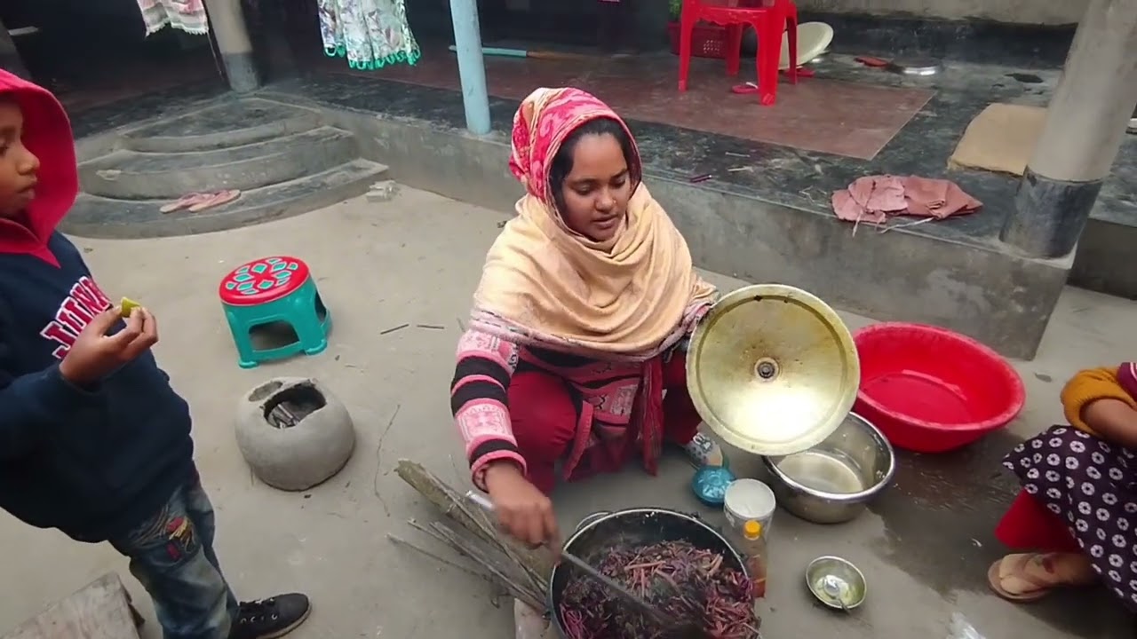 লাল শাক রান্না করবো।