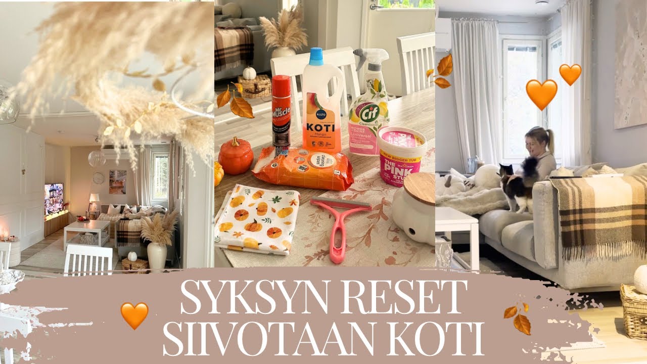 Syksy reset 🧡✨🧽🍂 | Siivotaan koti, pest&auml;&auml;n uuni, produktiivinen p&auml;iv&auml; | nellarosaliina