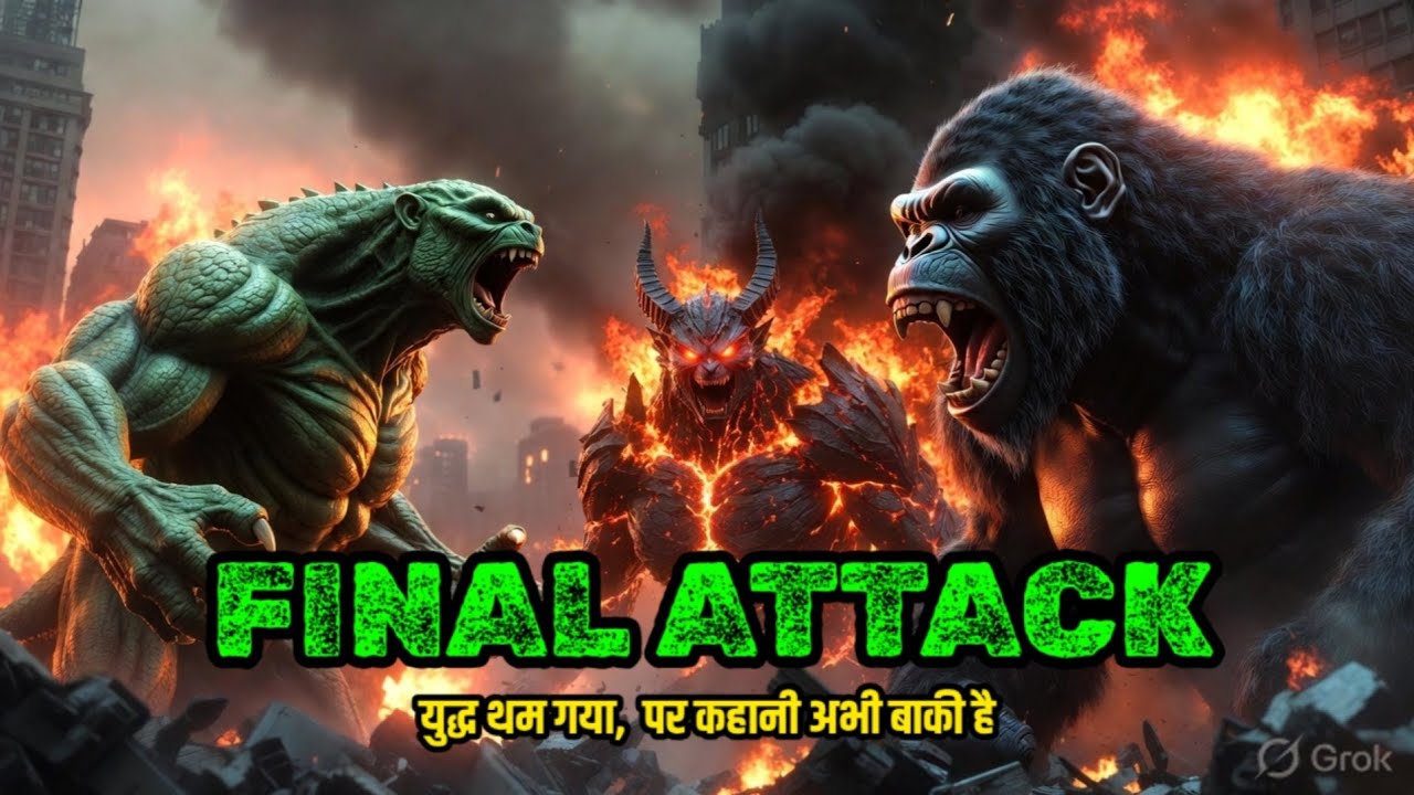 FINAL ATTACK 🔥 #MonsterBattle #EpicFight #CGIAnimation #CinematicScene #GreenGiant #JungleKing
