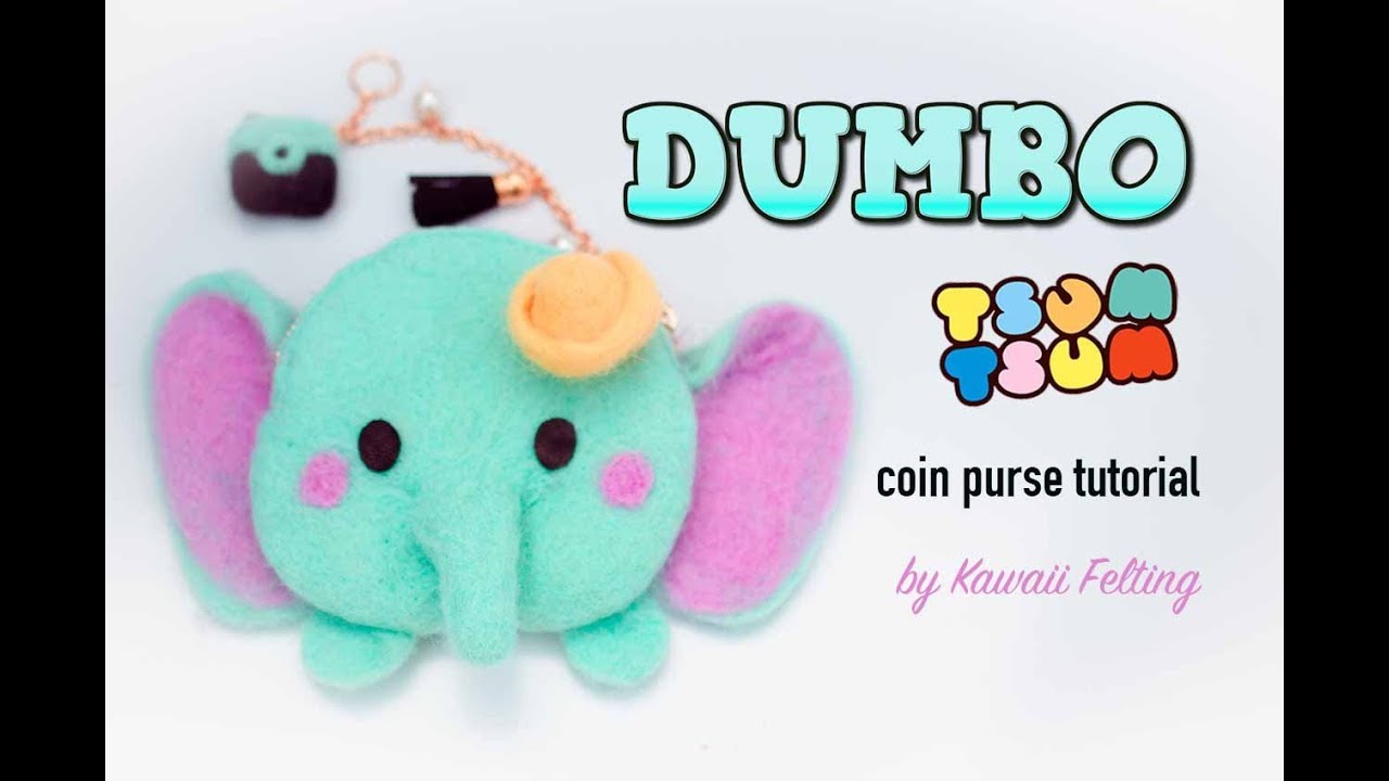Dumbo Tsum Tsum Needle Felted and Wet Felted Coin Purse