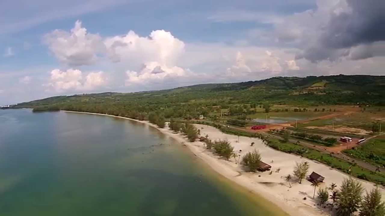 Prek Treng Beach (Sihanoukville, Cambodia), seen from a Drone (DJI Phantom 2 Vision Plus), HD