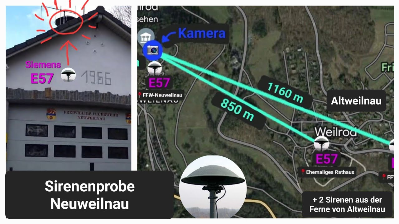 Siemens E57 Sirene mit exzellenten Klang | Monatlicher Probealarm in Weilrod | Neuweilnau